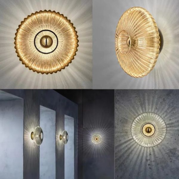 applique murale design en verre effet vague nimbus
