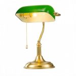 lampe de bureau vert émeraude au style rétro