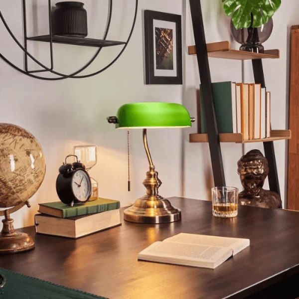 lampe de bureau vintage élégante vert émeraude