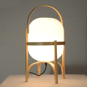 lampe de chevet bois japonaise