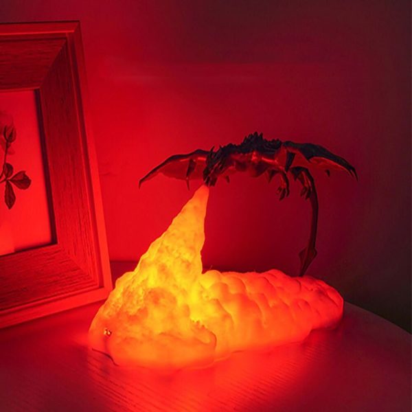 lampe de chevet enfant dragon cracheur de feu