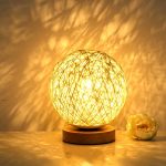 lampe de chevet rotin sphère