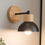 lampe murale rétro en bois