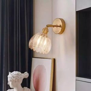 applique murale design tulipe vintage en verre