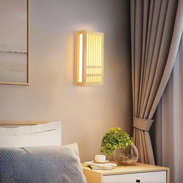 applique murale en bois japonaise