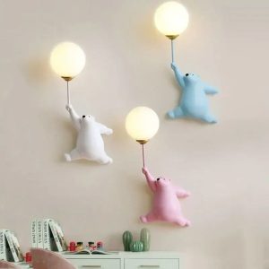 applique murale LED design ourson magique