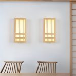 éclairage mural en bois style japonais