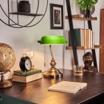 lampe de bureau vintage élégante vert émeraude