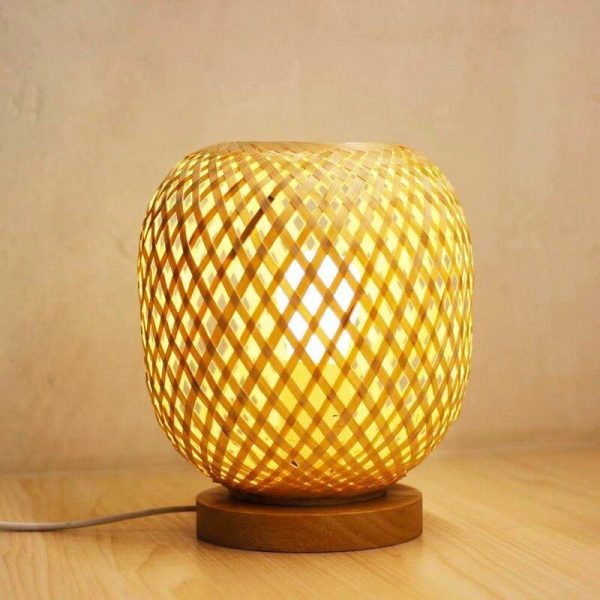 lampe de chevet bambou boule