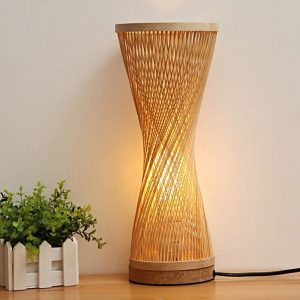 lampe de chevet bambou tricoté