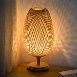 lampe de chevet design bambou tissé