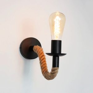 lampe de chevet murale industrielle corde