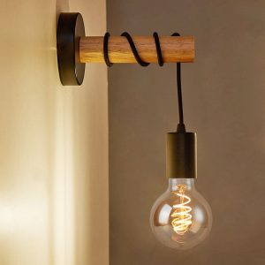 lampe de chevet murale industrielle noire