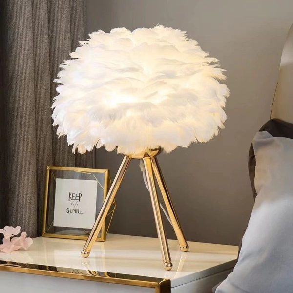 lampe de chevet plumes de cygne