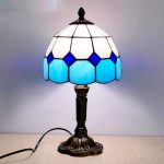 lampe de chevet vintage Tiffany bleue