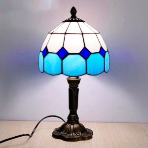 lampe de chevet vintage Tiffany bleue