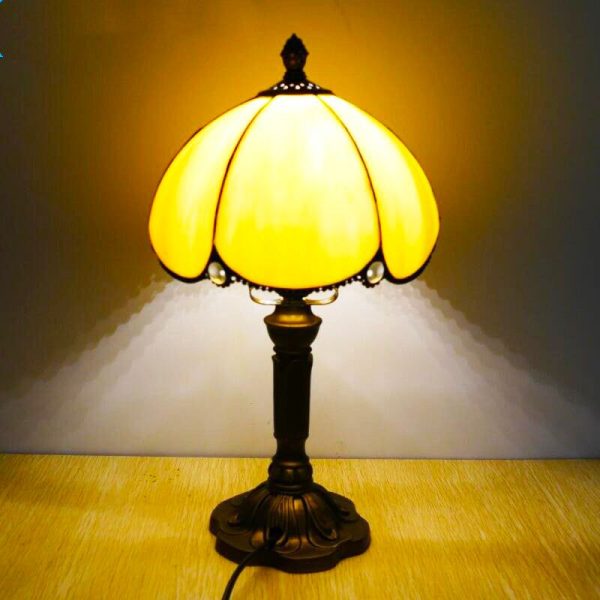 lampe de chevet vintage Tiffany jaune
