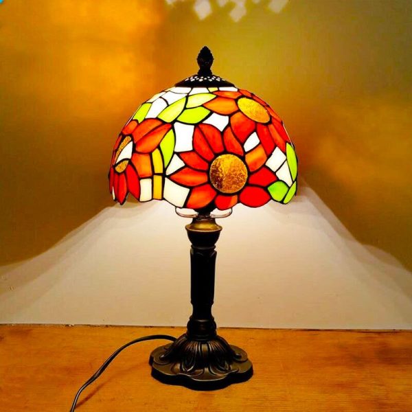 lampe de chevet vintage tiffany rouge