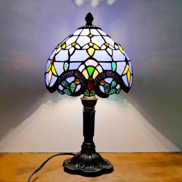 lampe de chevet vintage tiffany violette