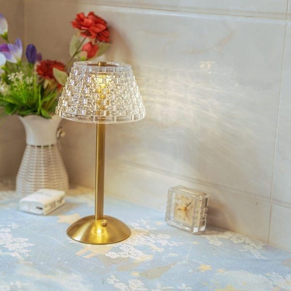 lampe de table rétro en cristal rechargeable