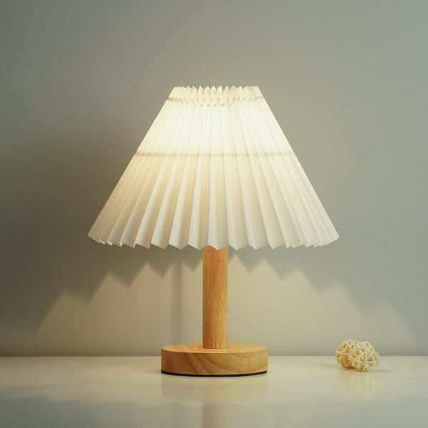lampe de table tactile en bois massif
