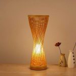 lampe décorative tricotée en bambou