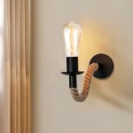 lampe industrielle en métal et corde