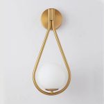 lampe murale boule en métal doré