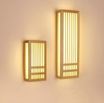 lampe murale en bois design japonais