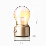 Lampe LED rétro en forme d’ampoule avec interrupteur.