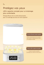 Lampe de chevet rechargeable avec affichage numérique de l’heure