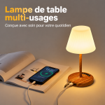 Lampe de table sans fil rechargeable avec téléphone en charge