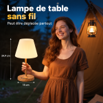 Lampe de table sans fil rechargeable facile à déplacer