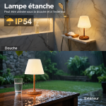Lampe de table rechargeable étanche pour extérieur