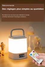 Lampe de chevet avec affichage numérique de l’heure et télécommande