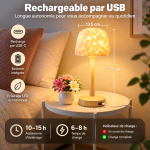 Lampe champignon rechargeable par USB avec longue autonomie