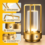 Lampe rechargeable compacte pour table de chevet