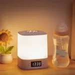Lampe de chevet rechargeable avec horloge numérique et télécommande