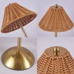Lampe de table en rotin design rétro