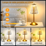 Lampe de table rechargeable avec trois modes d’éclairage