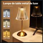 Lampe de chevet rechargeable dorée design rétro