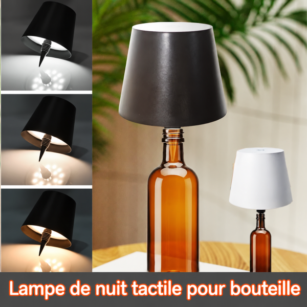Lampe bouteille LED rechargeable sans fil avec éclairage tactile