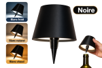 Lampe de table noire rechargeable avec éclairage LED tactile