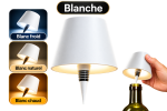 Lampe de table blanche rechargeable avec éclairage LED